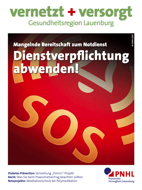 Titelbild „vernetzt + versorgt“ Ausgabe März 2018